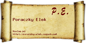 Poraczky Elek névjegykártya